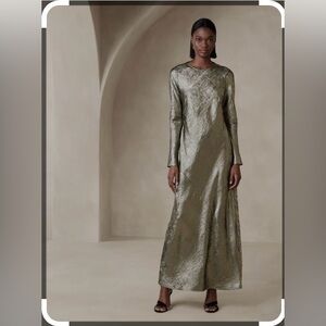 Banana Republic Metallic Long Sleeve Dress